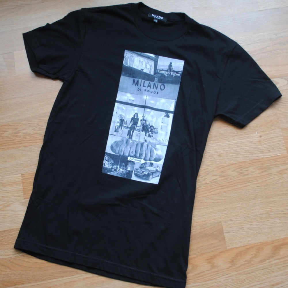 milano di rouge xs black graphic shirt streetwear